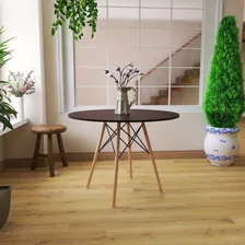 Mesa Redonda Eames Eiffel Wood 100cm | Cor Preta Magazine Decor Foto mini  2