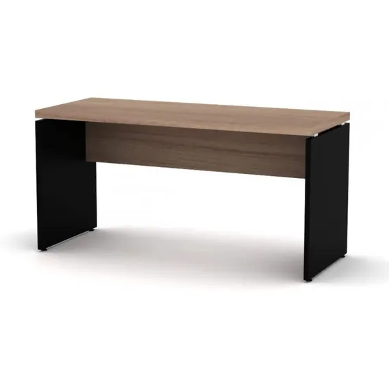 Mesa Reta Para Escritorio Pe 40 Pandin 120x60 Walnut Cor Preto Foto 1