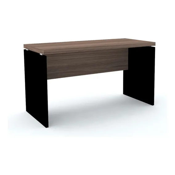 Mesa Reta Para Escritorio Pe 40 Pandin Móveis 150x60 Walnut Cor Preto Foto 1