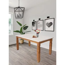 Mesa Retangular 6 Lugares Tampo Mdf Madeira Maciça 6 Foto mini  2