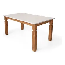 Mesa Retangular 6 Lugares Tampo Mdf Madeira Maciça 6 Foto  mini 1