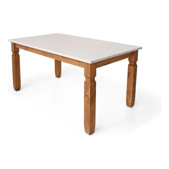 Mesa Retangular 6 Lugares Tampo Mdf Madeira Maciça 6 Foto 1
