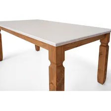 Mesa Retangular 6 Lugares Tampo Mdf Madeira Maciça 6 Foto mini  3