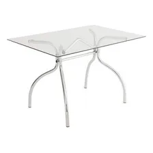 Mesa Retangular Com Tampo De Vidro 4025 Unimóvel Wt Foto mini  3