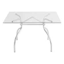 Mesa Retangular Com Tampo De Vidro 4025 Unimóvel Wt Foto  mini 1