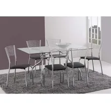 Mesa Retangular Com Tampo De Vidro 4025 Unimóvel Wt Foto mini  2