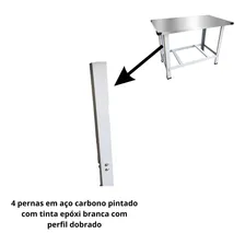 Mesa Serviço Bancada Industrial Aço Inox Paneleiro 120x70 Kenok MS120 Foto mini 2