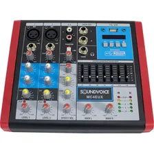 Mesa Som 4 Canais Mc4 Eux Mixer Usb Equalizador Soundvoice 110V/220V Foto mini 4