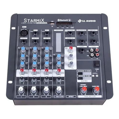Mesa Som 4 Canais Usb Efeito Microfone Line Usfx402 Bt Nca Foto 1