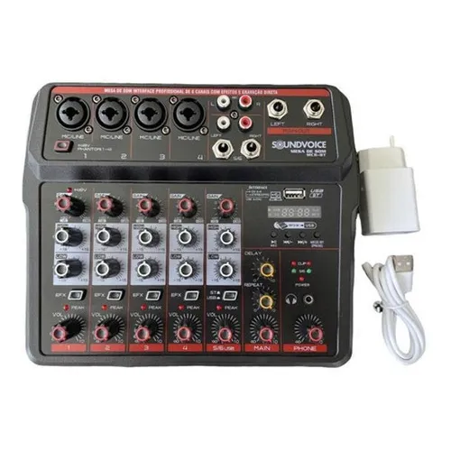 Mesa Som 6 Canais Mc6btbluetooth Usb Interface Live Ao Vivo Foto 1