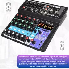 Mesa Som Interface Usb Bluethooth Phantom Power 6 Canais Blutu Teyun, A6 220V Foto mini  2