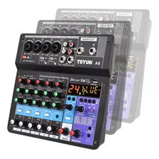 Mesa Som Interface Usb Bluethooth Phantom Power 6 Canais Blutu Teyun, A6 220V Foto  mini 1