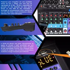 Mesa Som Interface Usb Bluethooth Phantom Power 6 Canais Blutu Teyun, A6 220V Foto mini 4