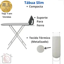 Mesa Tabua Passar Roupa Resistente 3 Altura Tecido Térmico Liso Foto mini  3