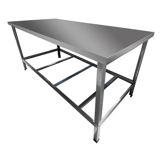 Mesa Tampo Inox Industrial Para Açougue Padaria Com Prateleira 1,2 Metro Sebem Foto 1