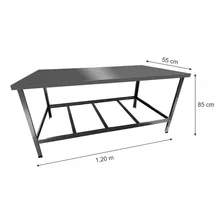 Mesa Tampo Inox Industrial Para Açougue Padaria Com Prateleira 1,2 Metro Sebem Foto mini 4