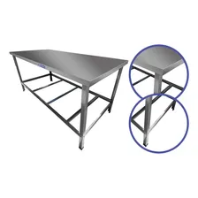 Mesa Tampo Inox Industrial Para Açougue Padaria Com Prateleira 1,2 Metro Sebem Foto mini 2