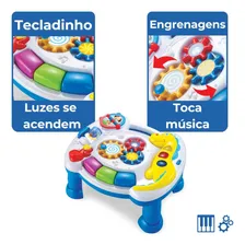 Mesinha Atividades Infantil Didática Mesa Bebe Interativa Cor Azul Foto mini  3