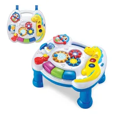 Mesinha Atividades Infantil Didática Mesa Bebe Interativa Cor Azul Foto  mini 1
