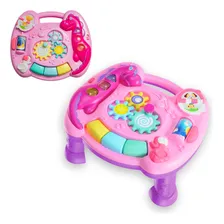Mesinha Atividades Infantil Didática Mesa Bebe Interativa Cor Rosa Foto mini 1