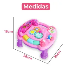Mesinha Atividades Infantil Didática Mesa Bebe Interativa Cor Rosa Foto mini 2