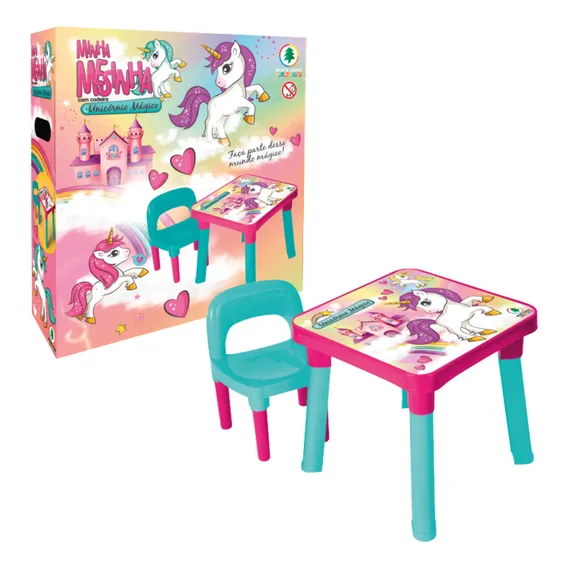 Mesinha Com Cadeira Infantil: Unic贸rnio M谩gico Foto 1