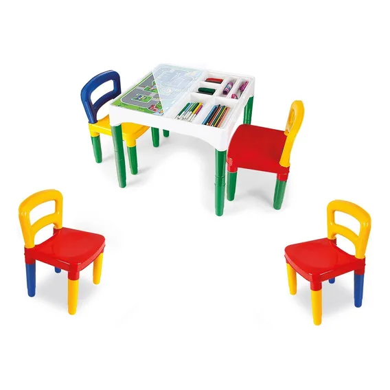 Mesinha Didática Infantil + 4 Cadeiras Brinquedo Educativo Foto 1