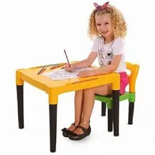 Mesinha Infantil Estudo Menino Menina Colorida Com 1 Cadeira Foto mini 1