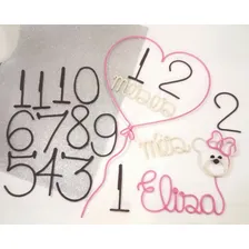 Mesversario E Nome Em Tricotin Cor Personalizado Foto mini 4