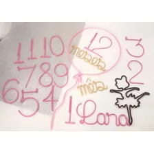 Mesversario E Nome Em Tricotin Cor Personalizado Foto mini 3