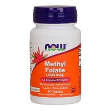 Methyl Folate 1000mcg 90 Tablets Now Foods (metil Folato) Sabor VAL. 10/2023 Foto mini 1
