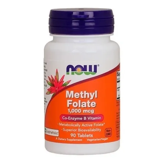 Methyl Folate 1000mcg 90 Tablets Now Foods (metil Folato) Sabor VAL. 10/2023 Foto 1