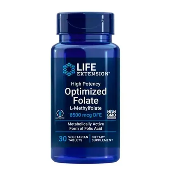 Metil Folato Methyl 8500mcg Dfe 30 Tablets - Life Extension Foto 1