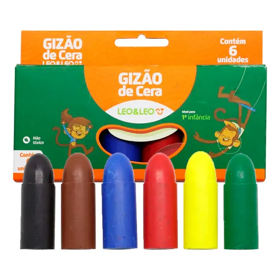 Meu Primeiro Giz De Cera Gizão Jumbo 6 Cores Crianças Kit 25 Foto 1