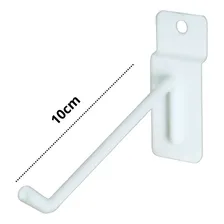 MFL 10 cm kit 10 gancho para painel canaletado cor branco Foto mini 3