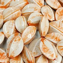 Miçanga Marmorizada 037k Branco/laranja 100g Cor Laranja Foto  mini 1
