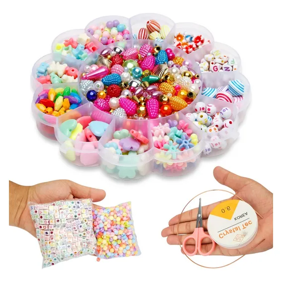 Miçangas Para Fazer Pulseiras Kit C/580 Peças - 01 - Nybc Foto 1