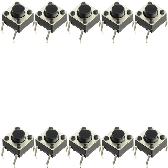 Micro Chave Tactil Push Button 6x6x5mm 4t - 10 Foto 1