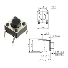 Micro Chave Tactil Push Button 6x6x5mm 4t - 10 Foto mini 4