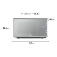 Micro-ondas Electrolux 31L cor Inox Espelhado com Painel Integrado e Função Tira Odor MI41S 127v Foto mini 2