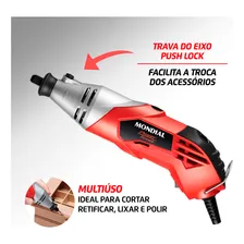 Micro RetÃfica 170W Vermelho Mondial FMR-01 Foto mini 4