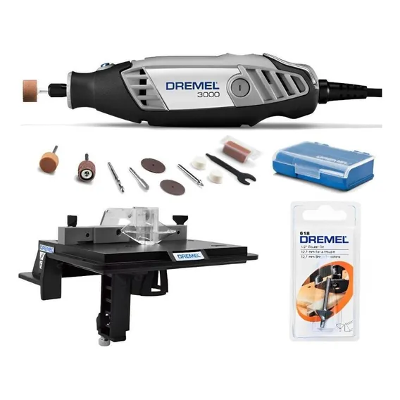 Micro Retífica 3000 Com Tupia Fresa 231 E Fresa 618 Dremel 220v Foto 1