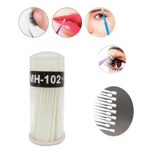 Microbrush Cotonete Alongamento Fio A Fio Cílios 100u Branco Foto mini 1