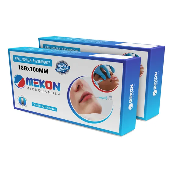 Microcânulas Preenchimento Facial Mekon 18gx100mm Cx20un Foto 1