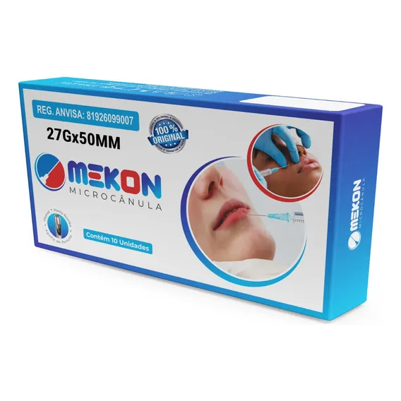 Microcânulas Preenchimento Facial Mekon 27gx50mm Cx10un Foto 1