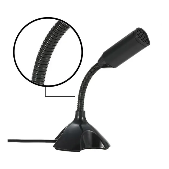 Microfone Base Mesa Estéreo Usb Omnidirecional Flexivel Cor Preto Foto 1