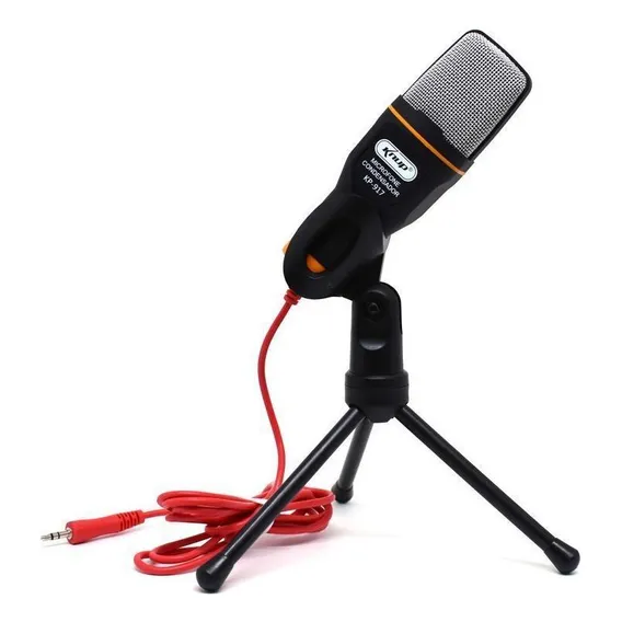 Microfone Condensador Com Tripé Cabo P2 Rápido Foto 1