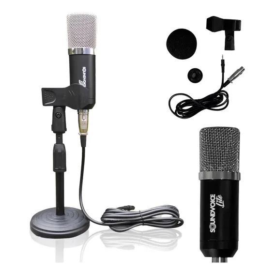Microfone Condensador Top Live Podcast Youtuber + Suporte Foto 1
