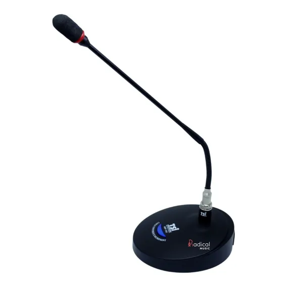 Microfone De Mesa Gooseneck Tsi Mmf 302 C/ Haste Cor Preto Foto 1