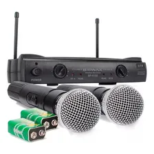 Microfone Digital Sem Fio Wireless Uhf Para Karaokê Igreja Foto  mini 1